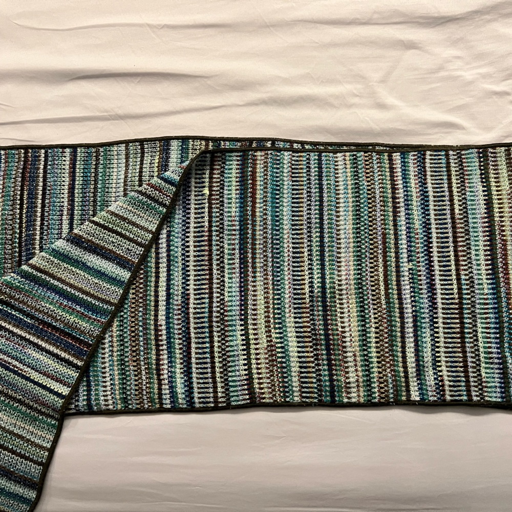 Missoni Green and blue wool scarf.